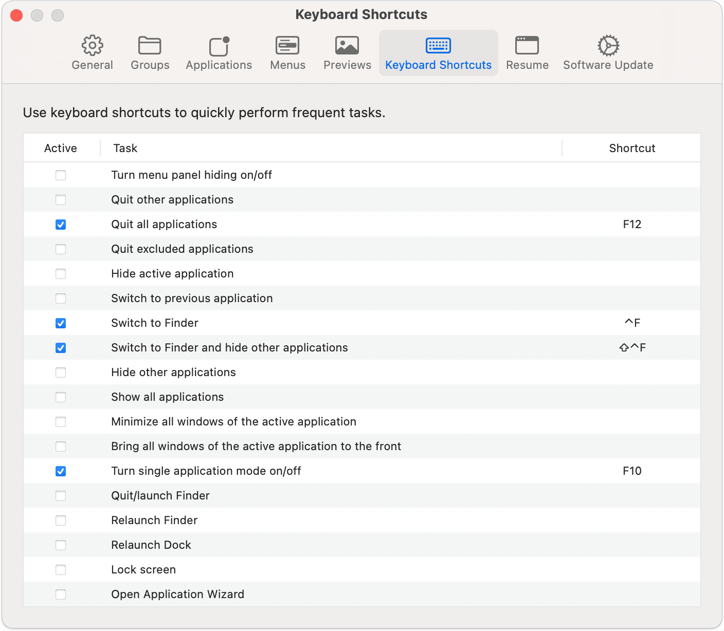 Keyboard Shortcuts