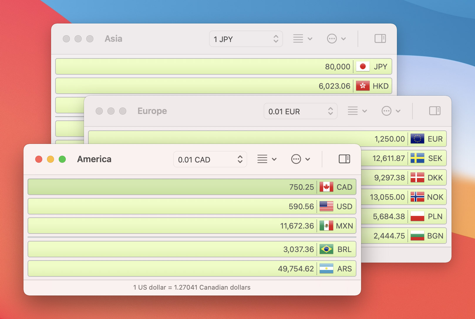 Multiple Currency Converters